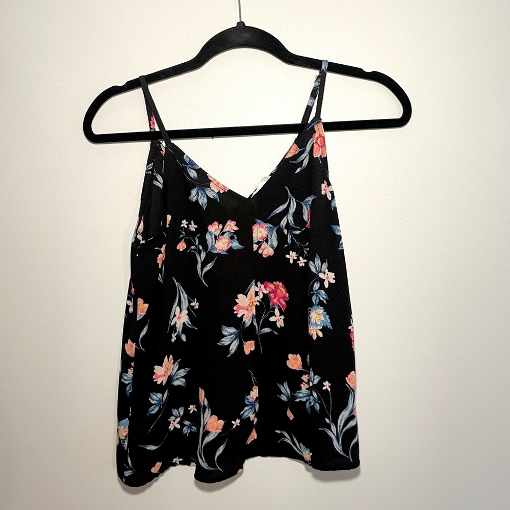 Navy blue floral tank